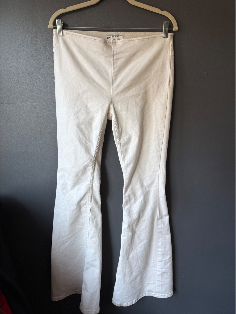 Free People White Flared Pants Size W29